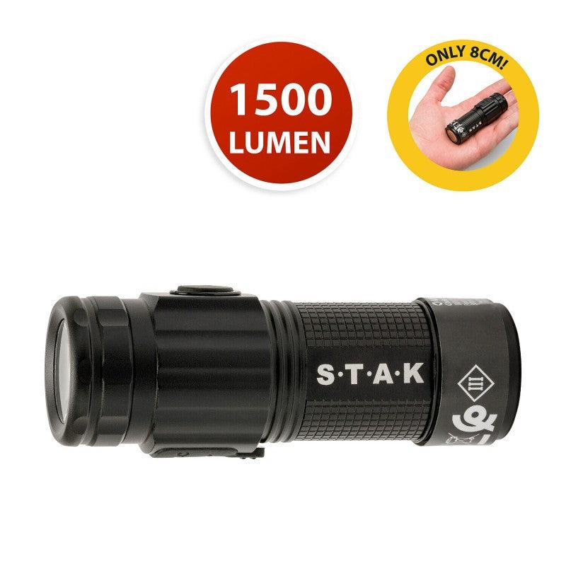 STAK Torcia LED MIGHTY MIKE 15W Ricaricabile 1500LM IPX4 Soli 8 cm
