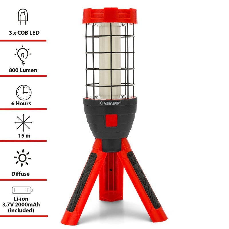 Lampada da Lavoro PAUL Ricaricabile 6500K 800LM Su Mini Treppiede