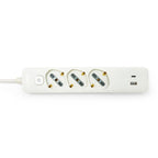 Ciabatta Multipresa 3 Posti Schuko e Bipasso + USB e Tipo C Cavo Da 1,5 mt