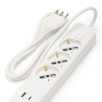 Ciabatta Multipresa 3 Posti Schuko e Bipasso + USB e Tipo C Cavo Da 1,5 mt