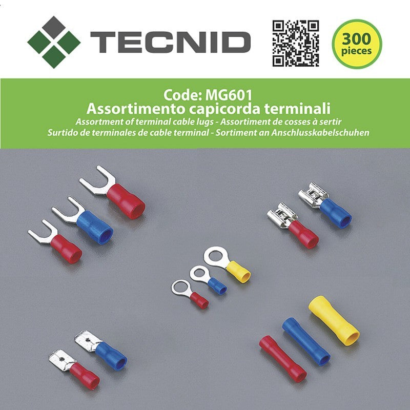 Kit di 300 Capicorda 0.5-6.0mm² Terminali Misure e Colori Assortiti