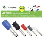 Kit di 400 Terminali a Crimpare Boccola Isolata 5 Colori e Misure Assortiti