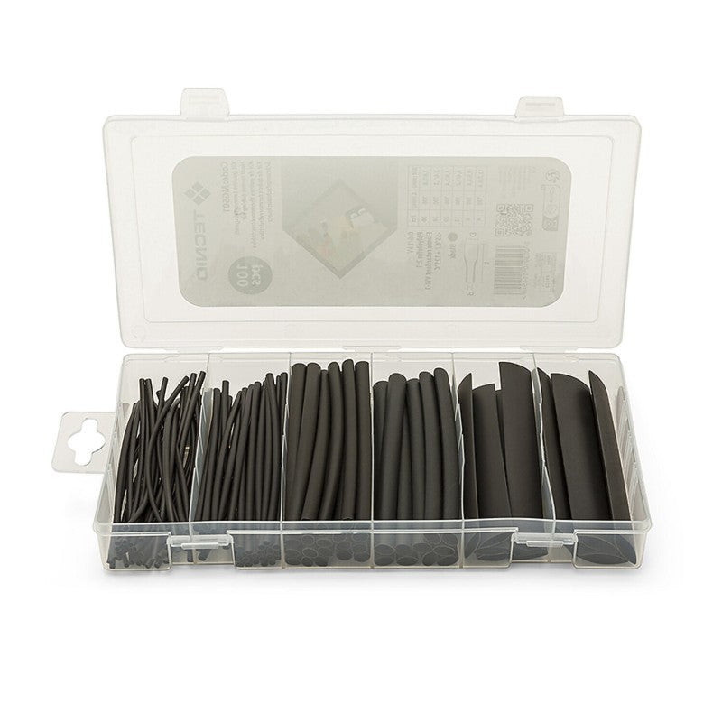 Kit di 100 Guaine Termorestrigenti 6 Misure Assortite Nero