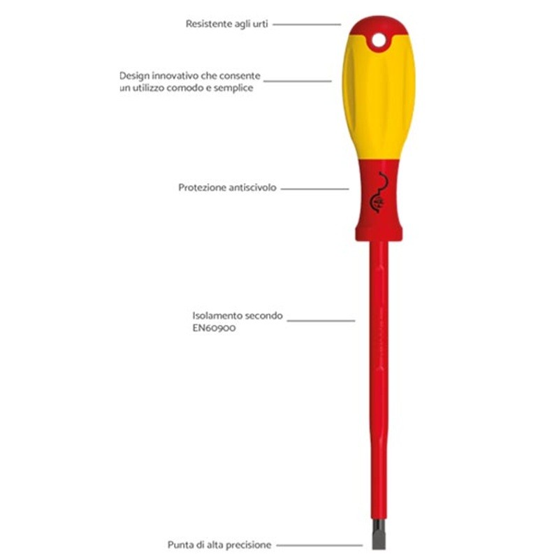 Kit 7 Pezzi Cacciaviti Isolati 3 Piatti + 3 a Croce + Tester Professionali