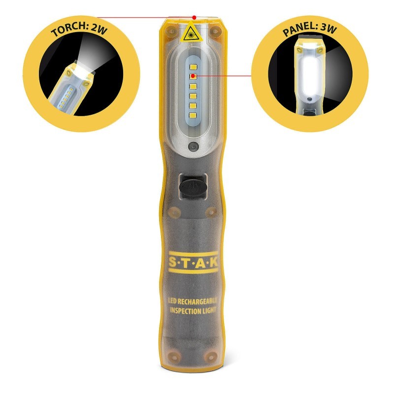 Luce da lavoro 2 in 1: Worklight + torcia ricaricabile LED. Gancio e calamita