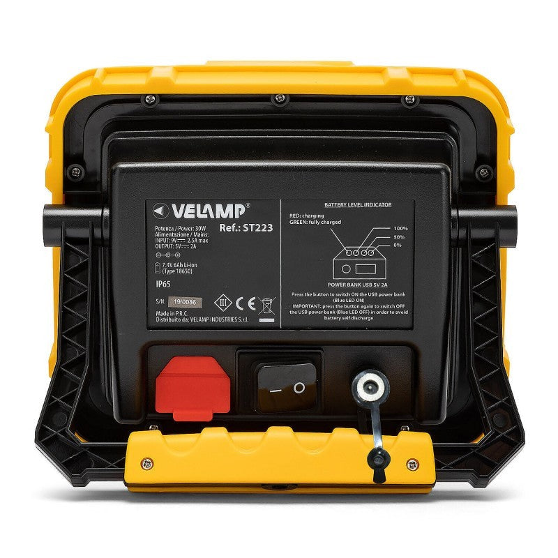 Proiettore Da Cantiere LED Ricaricabile 2400LM IP65 IK08 Carica Veloce e Powerbank