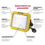 Proiettore Da cantiere LED Ricaricabile 3600LM IP65 IK08 Carica Veloce e Powerbank