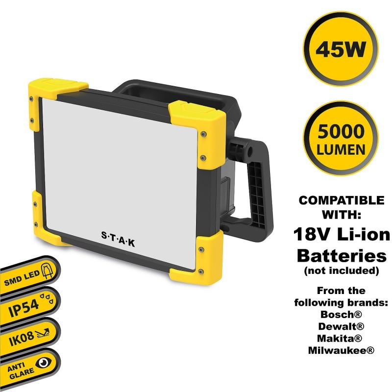 Proiettore LED X-BLAST PRO da Cantiere 5000LM 45W Per Batterie 18V