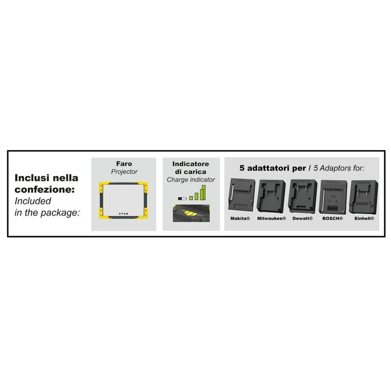 Proiettore LED X-BLAST PRO da Cantiere 5000LM 45W Per Batterie 18V