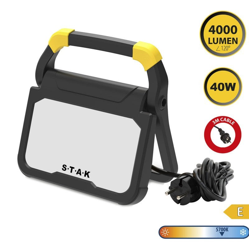 STAK X-BLAST Proiettore da Cantiere 6500LM Luce da lavoro 65W Cavo 3mt