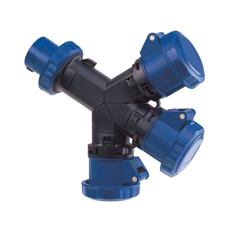 Moltiplicatore 3 Uscite Mobile IP67 - spina 2P+T 16A - prese 2P+T 16A 220V - ROSI 1001452