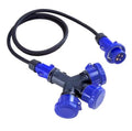 Moltiplicatore 3 Uscite con cavo IP67 - spina 2P+T 16A - prese 2P+T 16A 220V - ROSI 1001552