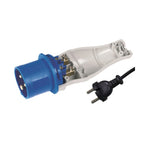 Adattatore Ind. Plug Shell Rosi 1820 per Spina Schuko Pressofusa Versione Senza Terra IP44 2 poli