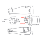 Adattatore Plug Shell da Spina Schuko 16A a Spina Industriale 230V 2P+T IP44 Rosi 1821