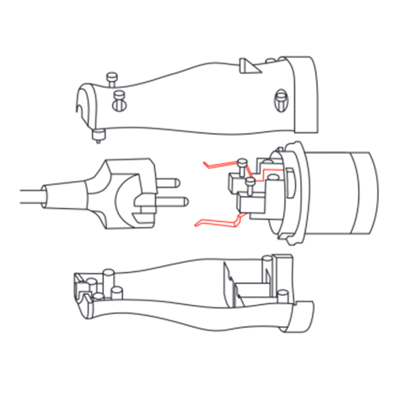 Adattatore Plug Shell da Spina Schuko 16A a Spina Industriale 230V 2P+T IP44 Rosi 1821