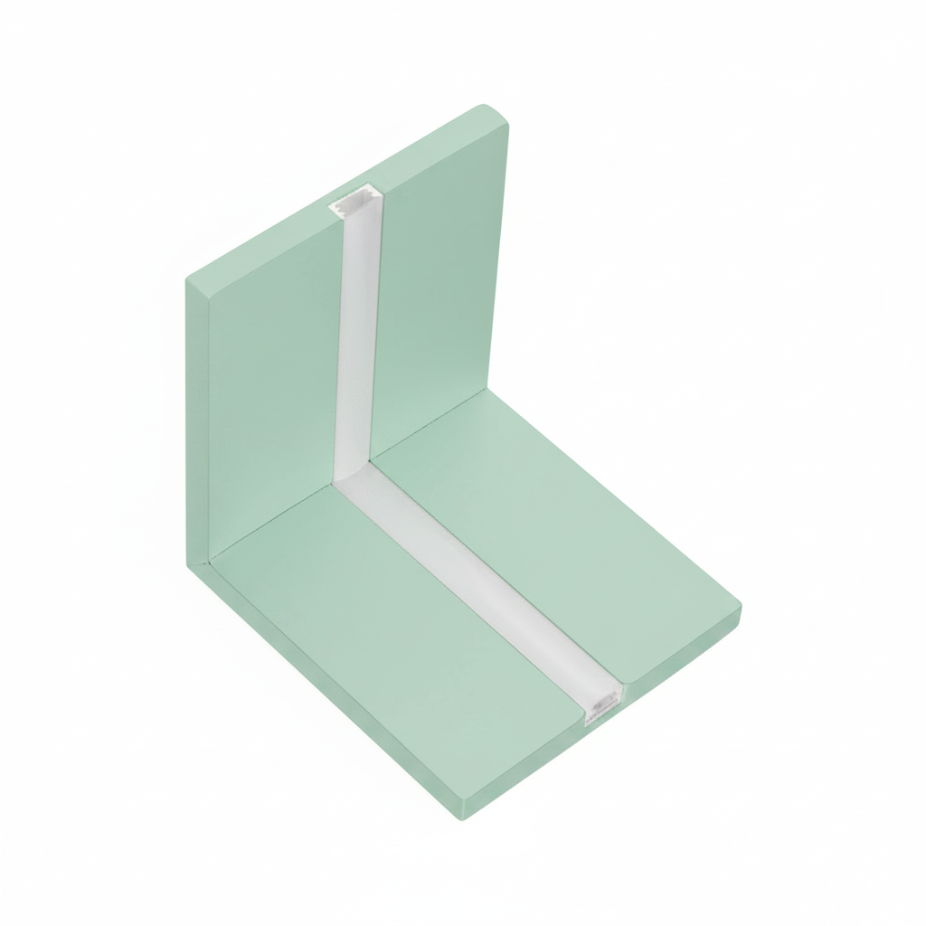 Raccordo ad Angolo Parete Soffitto Per Taglio Luce in Cartongesso Idrorepellente Cover Opale
