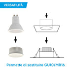 Modulo LED Per Portafaretti 7W 660lm CCT 3000/4000/6000K D.50mm Salvaspazio