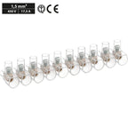 Morsetti a Cappuccio Volanti Trasparenti 10 poli 1.5 mm2 450V 1 Stecca