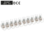 Morsetti a Cappuccio Volanti Trasparenti 10 poli 2.5 mm2 450V 1 Stecca