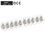 100 Morsetti a Cappuccio Volanti Trasparenti 10 poli 4.0 mm2 450V