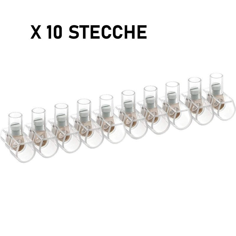 100 Morsetti a Cappuccio Volanti Trasparenti 10 poli 10.0 mm2 500V