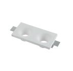 Portafaretto in Gesso Ceramico Stondato Conico Doppio da Incasso per GU10/MR16