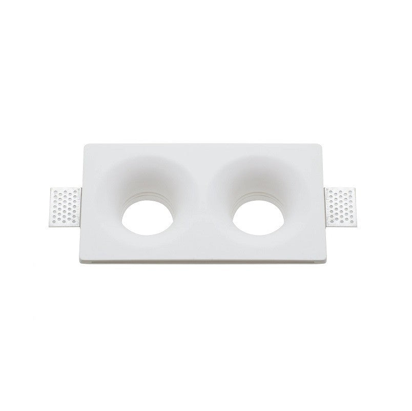 Portafaretto in Gesso Ceramico Stondato Conico Doppio da Incasso per GU10/MR16