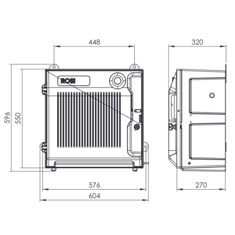 Quadro ASC da Cantiere 14KW 4 Prese 16A 3P IP67 230V Con Magnetotermico, Differenziale, Pulsante di Emergenza - Rosi 1003101