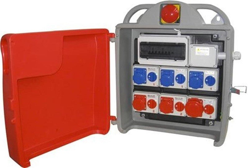 Quadro ASC da Cantiere 35KW, 4 Prese 16A 3P IP67 230V, 2 16A 4P IP67 400V, 1 16A 5P IP67 400V e 1 32A 5P IP67 400V Rosi 3118E