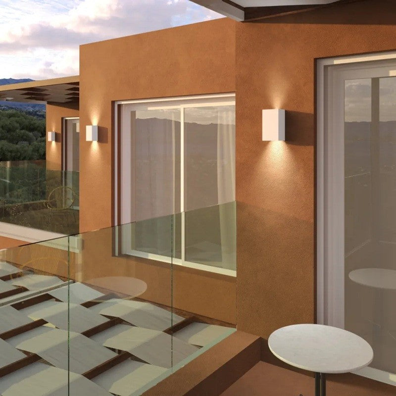 Applique Moderno Top Light SPA PLUS GX53 LED IP54 Alluminio Vetro Biemissione