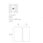 Applique Moderno Top Light SPA PLUS GX53 LED IP54 Alluminio Vetro Biemissione