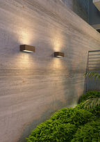 Applique Moderno Top Light SPA AG GX53 LED IP54 Alluminio Vetro Biemissione