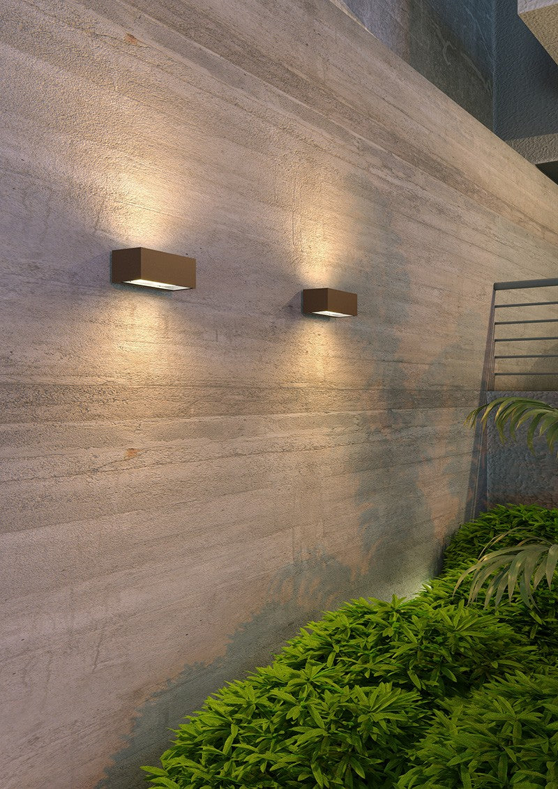 Applique Moderno Top Light SPA AG GX53 LED IP54 Alluminio Vetro Biemissione