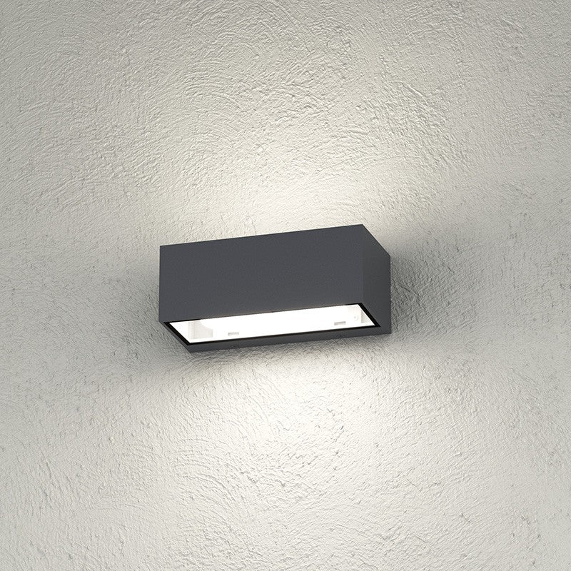 Applique Moderno Top Light SPA AG GX53 LED IP54 Alluminio Vetro Biemissione