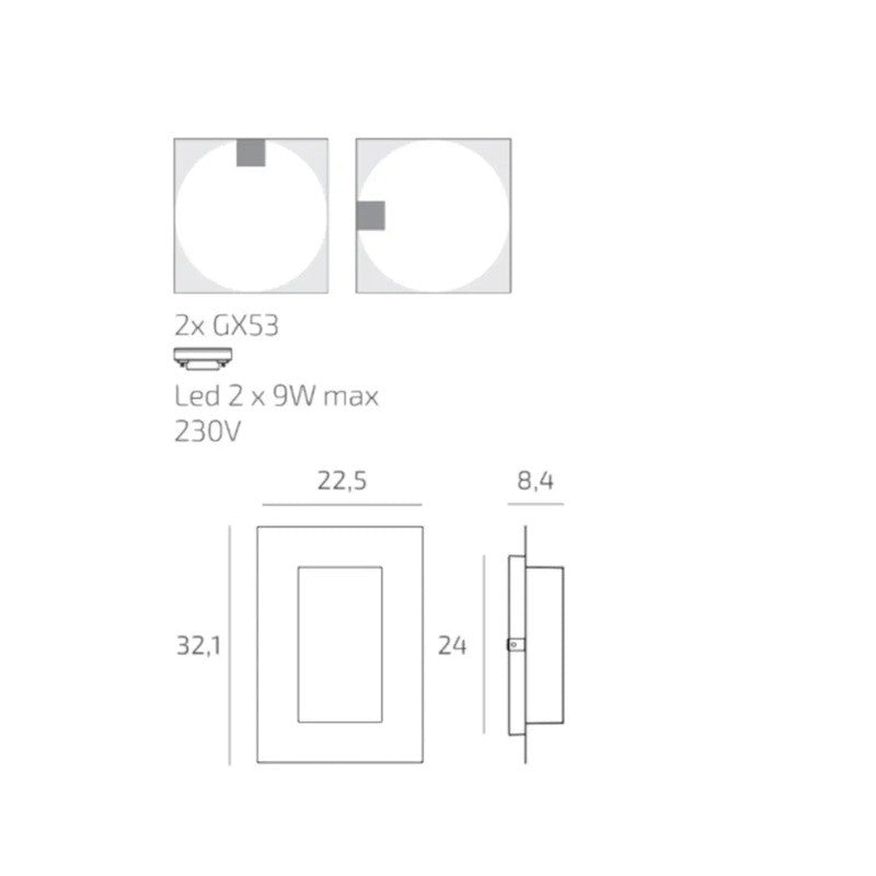 Plafoniera Moderno Top Light MIAMI PLUS R GX53 LED IP54 Alluminio Policarbonato