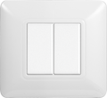 Placca in Plastica Bianca Compatibile Bticino Matix - 2 Posti - Ettroit