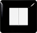 Placca in Plastica Nera Compatibile Bticino Matix - 2 Posti - Ettroit