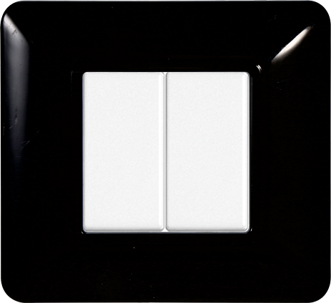 Placca in Plastica Nera Compatibile Bticino Matix - 2 Posti - Ettroit