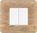 Placca in Plastica Legno Chiaro Compatibile Bticino Matix - 2 Posti - Ettroit