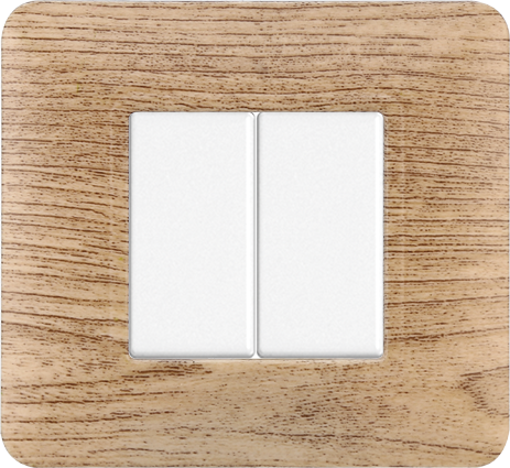Placca in Plastica Legno Chiaro Compatibile Bticino Matix - 2 Posti - Ettroit