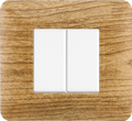 Placca in Plastica Legno Scuro Compatibile Bticino Matix - 2 Posti - Ettroit