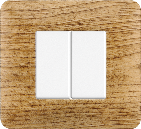 Placca in Plastica Legno Scuro Compatibile Bticino Matix - 2 Posti - Ettroit