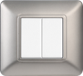 Placca in Plastica Silver Compatibile Bticino Matix - 2 Posti - Ettroit