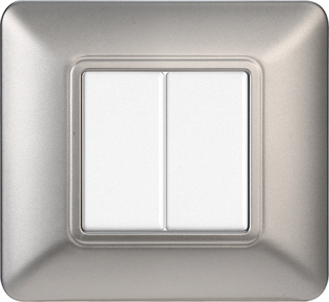 Placca in Plastica Silver Compatibile Bticino Matix - 2 Posti - Ettroit