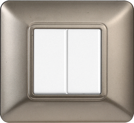 Placca in Plastica Titanio Compatibile Bticino Matix - 2 Posti - Ettroit