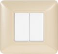 Placca in Plastica Sabbia Compatibile Bticino Matix - 2 Posti - Ettroit