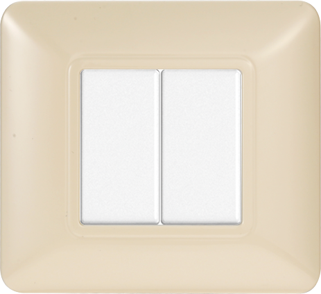 Placca in Plastica Sabbia Compatibile Bticino Matix - 2 Posti - Ettroit
