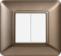 Placca in Plastica Bronzo Compatibile Bticino Matix - 2 Posti - Ettroit