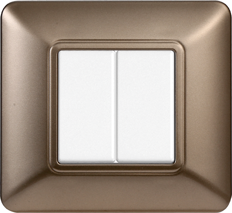 Placca in Plastica Bronzo Compatibile Bticino Matix - 2 Posti - Ettroit