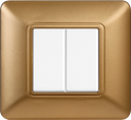 Placca in Plastica Oro Compatibile Bticino Matix - 2 Posti - Ettroit
